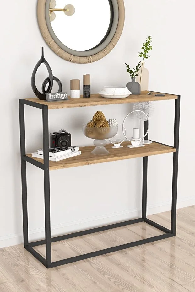 Metal Ayaklı Dresuar Dekoratif Raflı Dresuar Konsol Metal Dresuar 